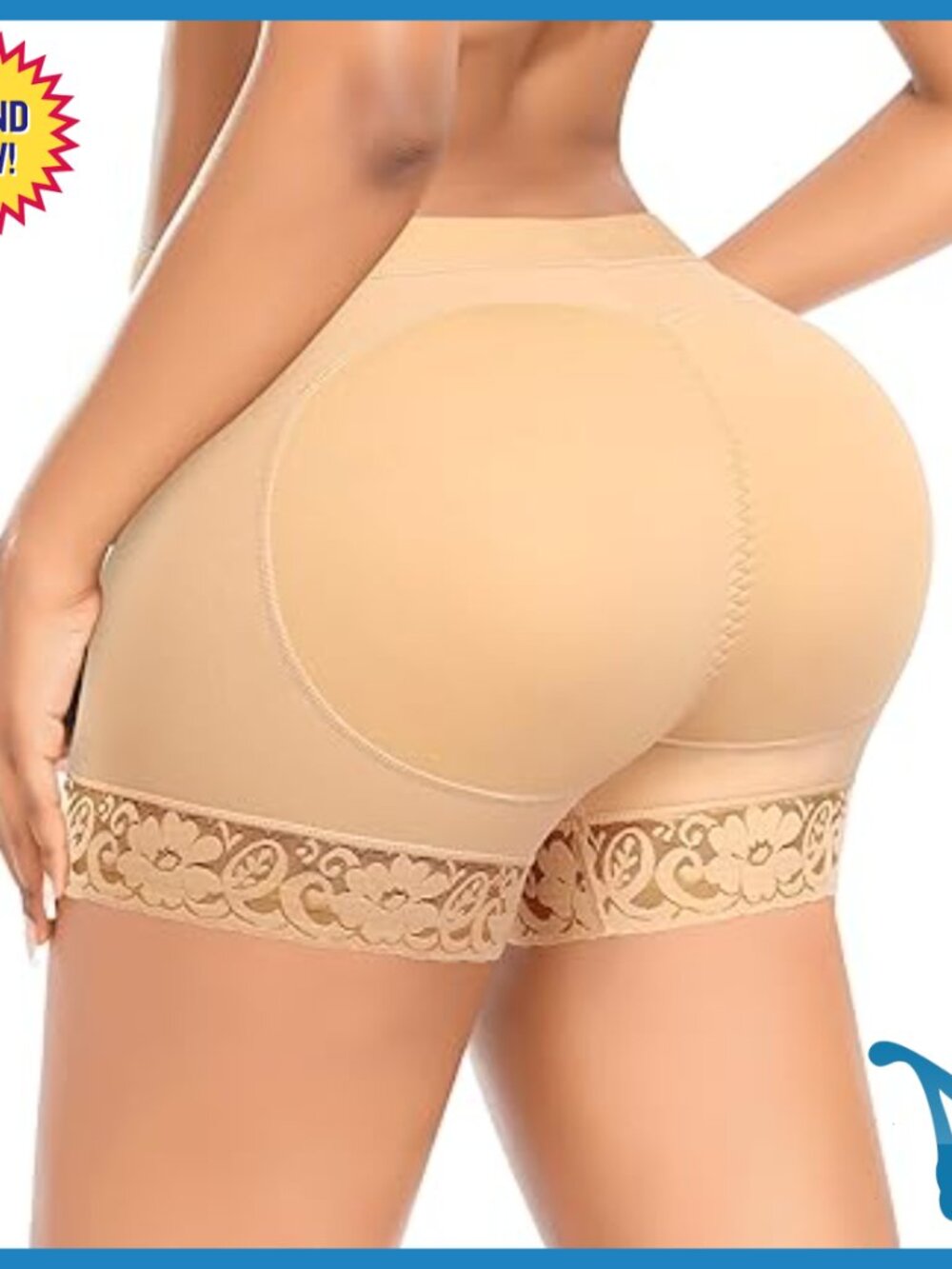 Butt Lifting Shapewear Tummy Control Boyshorts with Removable Pads 3X-Large